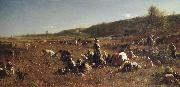 Eastman Johnson THe Cranberry Harvest,Island of Nantucket oil painting artist